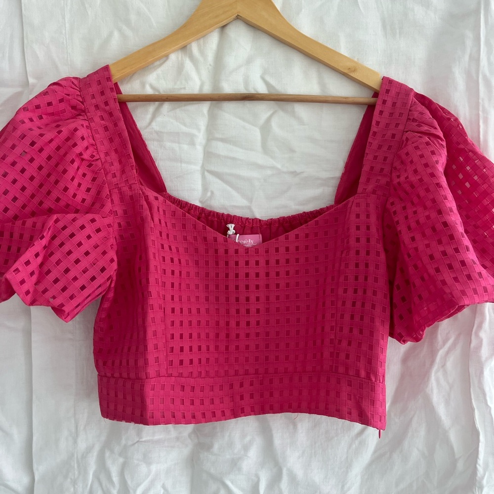 Sincerely Jules Fuchsia Puff Sleeve Blouse